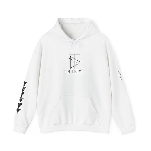 Trinsi Minimalist Symbol White Hoodie – Unisex Heavy Blend™ Pullover